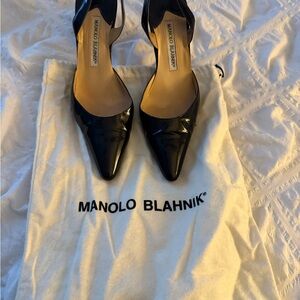 Manolo Blahnik Black Patent Leather Heels